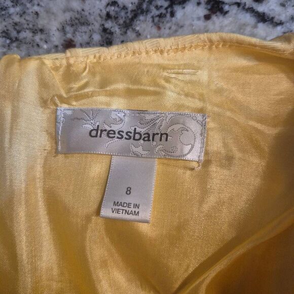 Dressbarn Women's Yellow Polyester / Spandex Lined Jacquard Dress - Picture 11 of 15